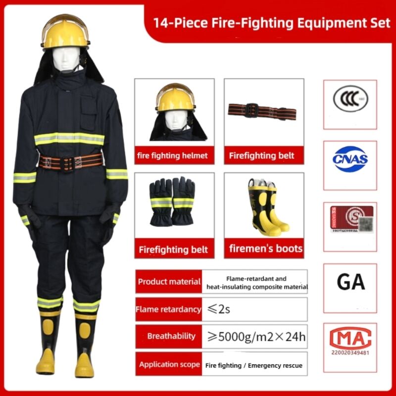 14-piece yellow fire protection uniform set