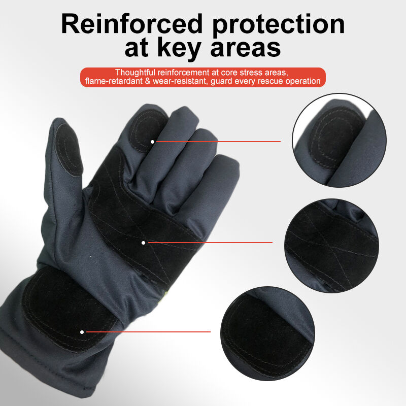Waterproof Breathable Fire Resistant Safety Gloves Anti-Melt Abrasion Resistant With Reflective Strips