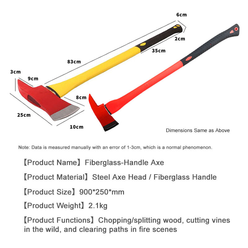 American Style Sharp Axe Fiberglass Handle Heavy Duty Survival Axe for Wood Splitting Camping Hunting 900mm Outdoor Axe