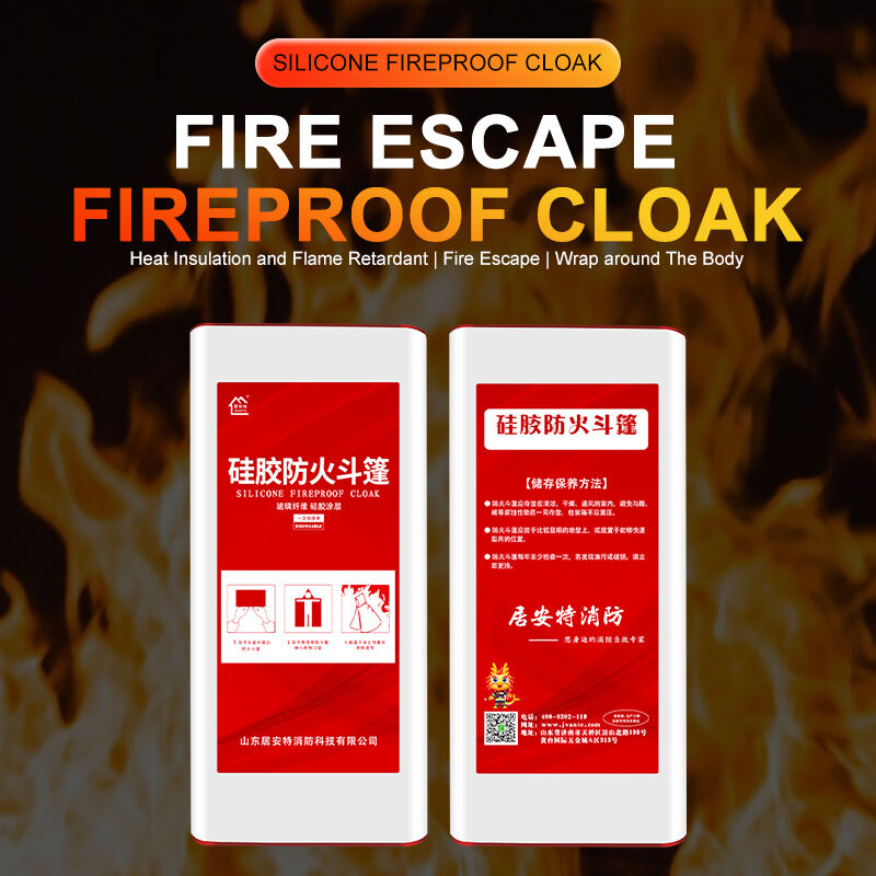 Industrial Fire Protection Silicone Coated Fire Blanket 700°C Heat Resistant Emergency Blanket With Hood For Full Body Safety