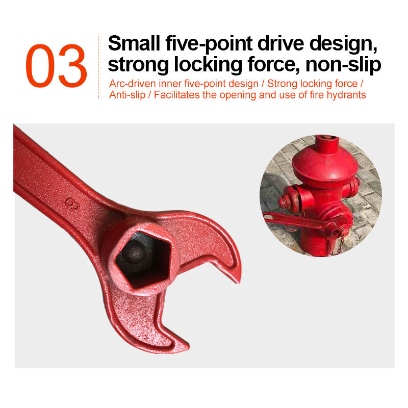 Heavy Duty Fire Hydrant Wrench Five-Point Star Opening Cast Steel Wrench For Above Ground Hydrant Maintenance And Emergency